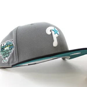 Philadelphia Phillies 2006 All Star Game 59Fifty New Era Fitted Hats (GITD Storm Gray Black Teal Under Brim)