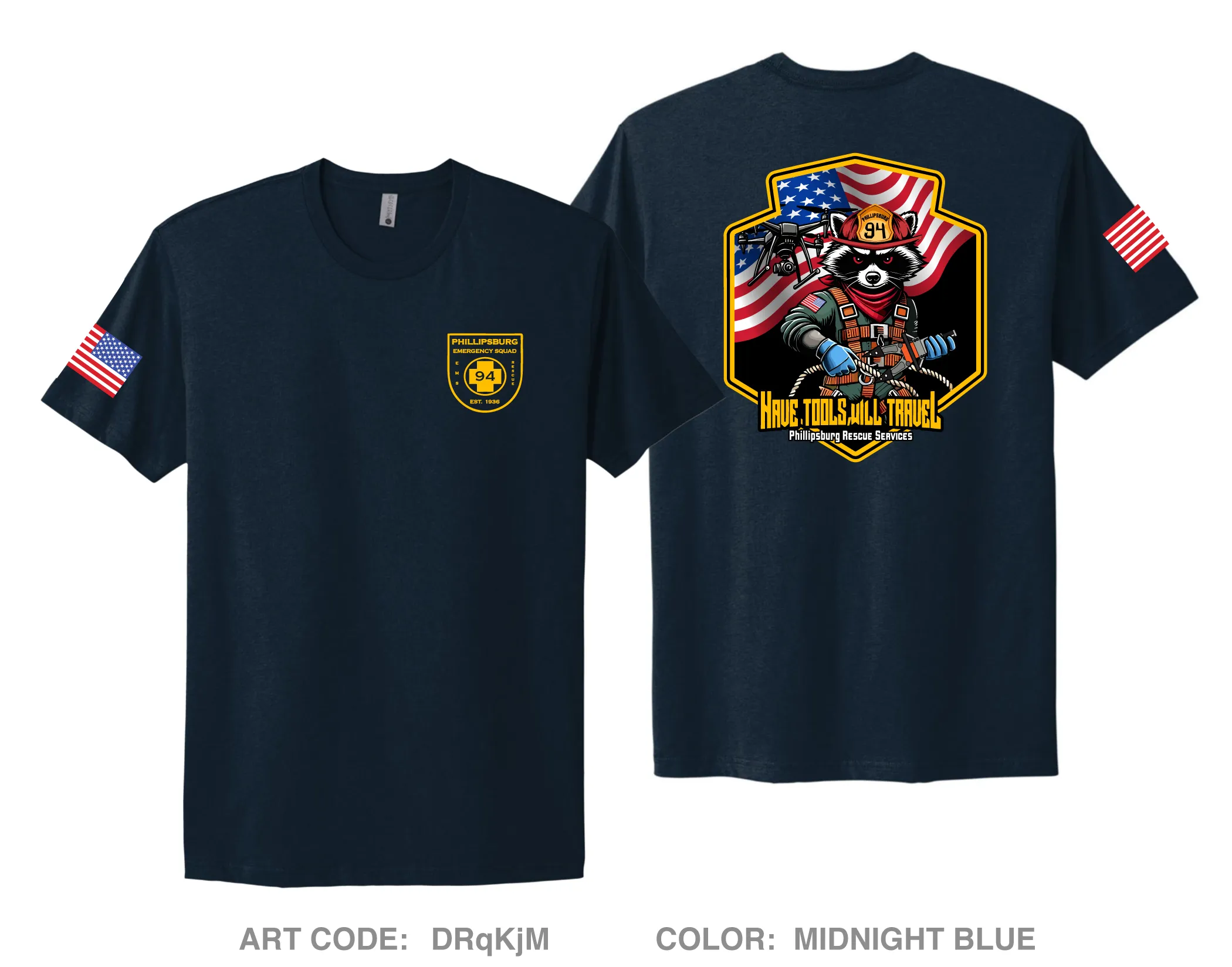 Phillipsburg Emergency Squad - Rescue Services Division Fundraising Collection Comfort Unisex Cotton SS Tee - DRqKjM