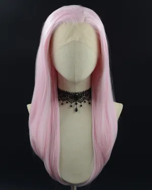 Pink Glow in the Dark Synthetic Lace Front Wig WW573