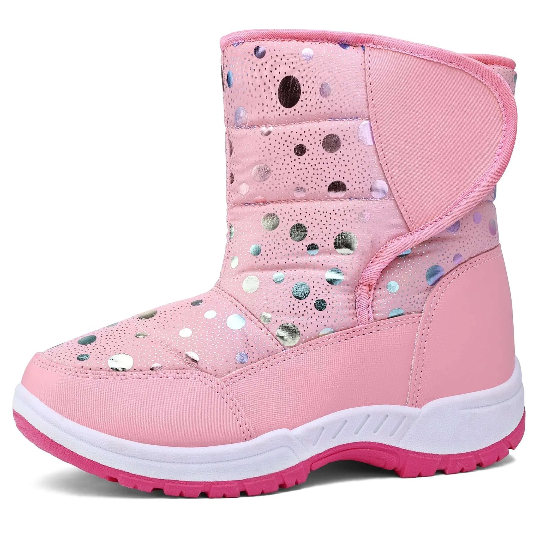 Pink Silver Dot Waterproof Non-slip Snow Boots