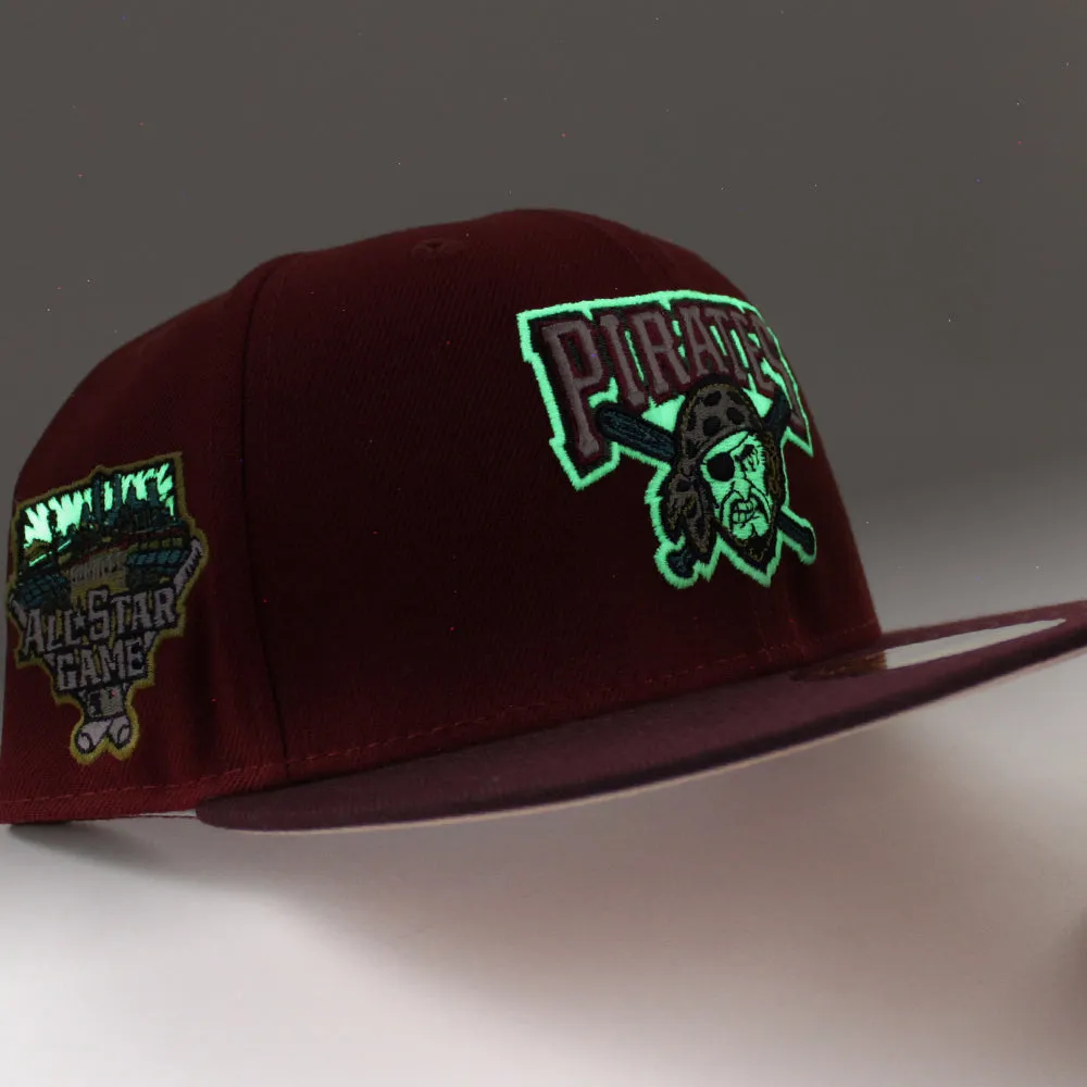 Pittsburgh Pirates 2006 All Star Game 59Fifty New Era Fitted Hat (Glow in the Dark H Red Maroon Blush Sky Under Brim)