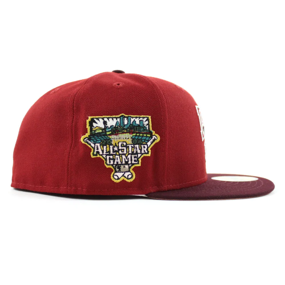 Pittsburgh Pirates 2006 All Star Game 59Fifty New Era Fitted Hat (Glow in the Dark H Red Maroon Blush Sky Under Brim)