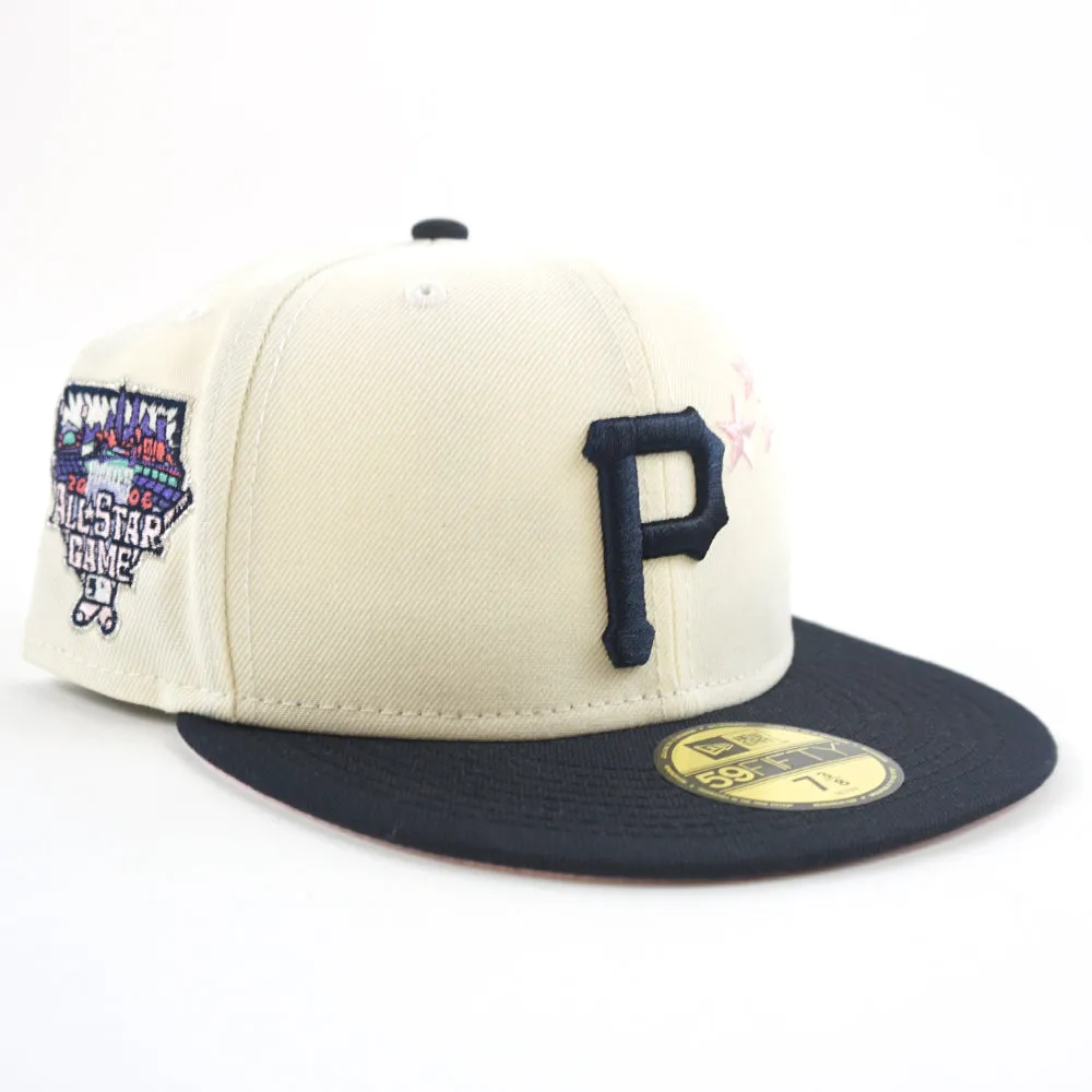 Pittsburgh Pirates 2006 All-Star Game 59Fifty New Era Fitted Hats (Chrome White Navy Pink Under Brim)