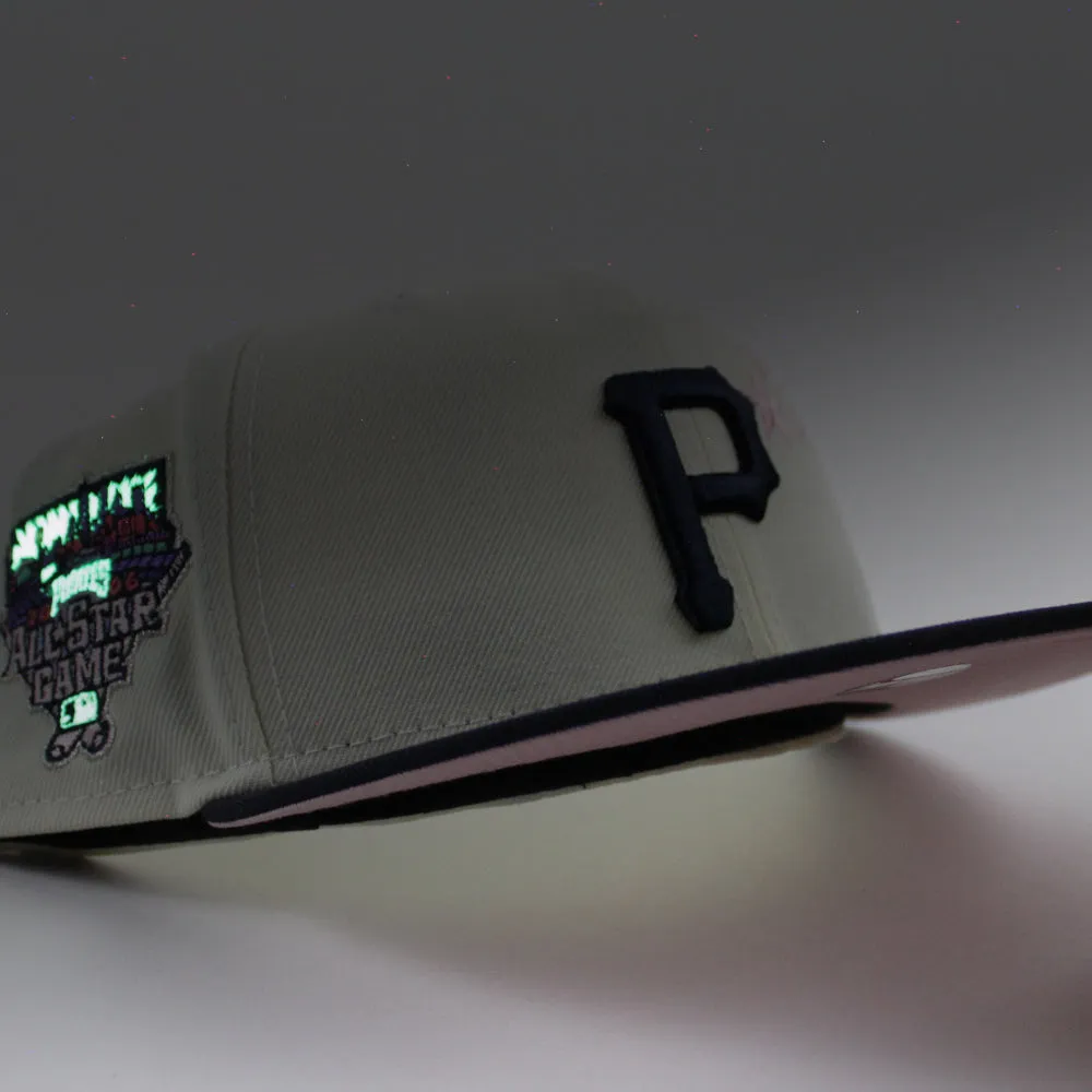 Pittsburgh Pirates 2006 All-Star Game 59Fifty New Era Fitted Hats (Chrome White Navy Pink Under Brim)