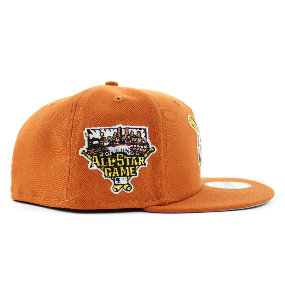 Pittsburgh Pirates 2006 All Star Game New Era 59Fifty Fitted Hat (GITD Orange Gray Under Brim)