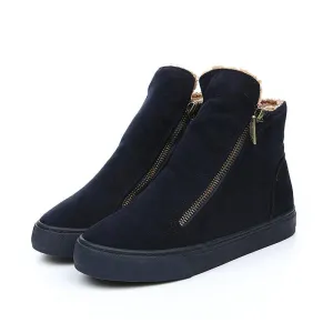Plus velvet warm short tube cotton boots British style personality side zip Martin boots