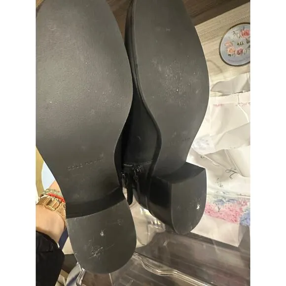Pre-loved Cole Haan HOLIS BOOTIES Black Leather Boots 8 B
