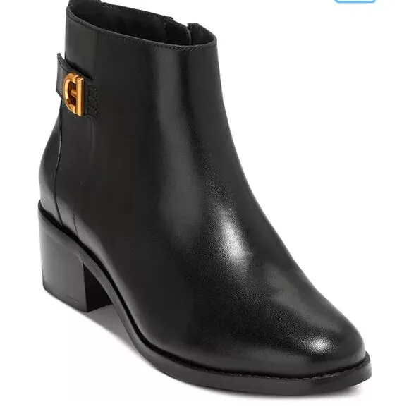 Pre-loved Cole Haan HOLIS BOOTIES Black Leather Boots 8 B