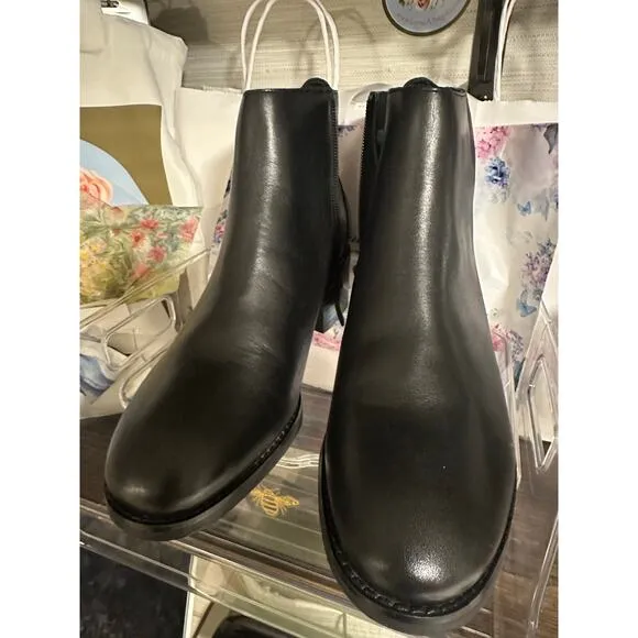 Pre-loved Cole Haan HOLIS BOOTIES Black Leather Boots 8 B