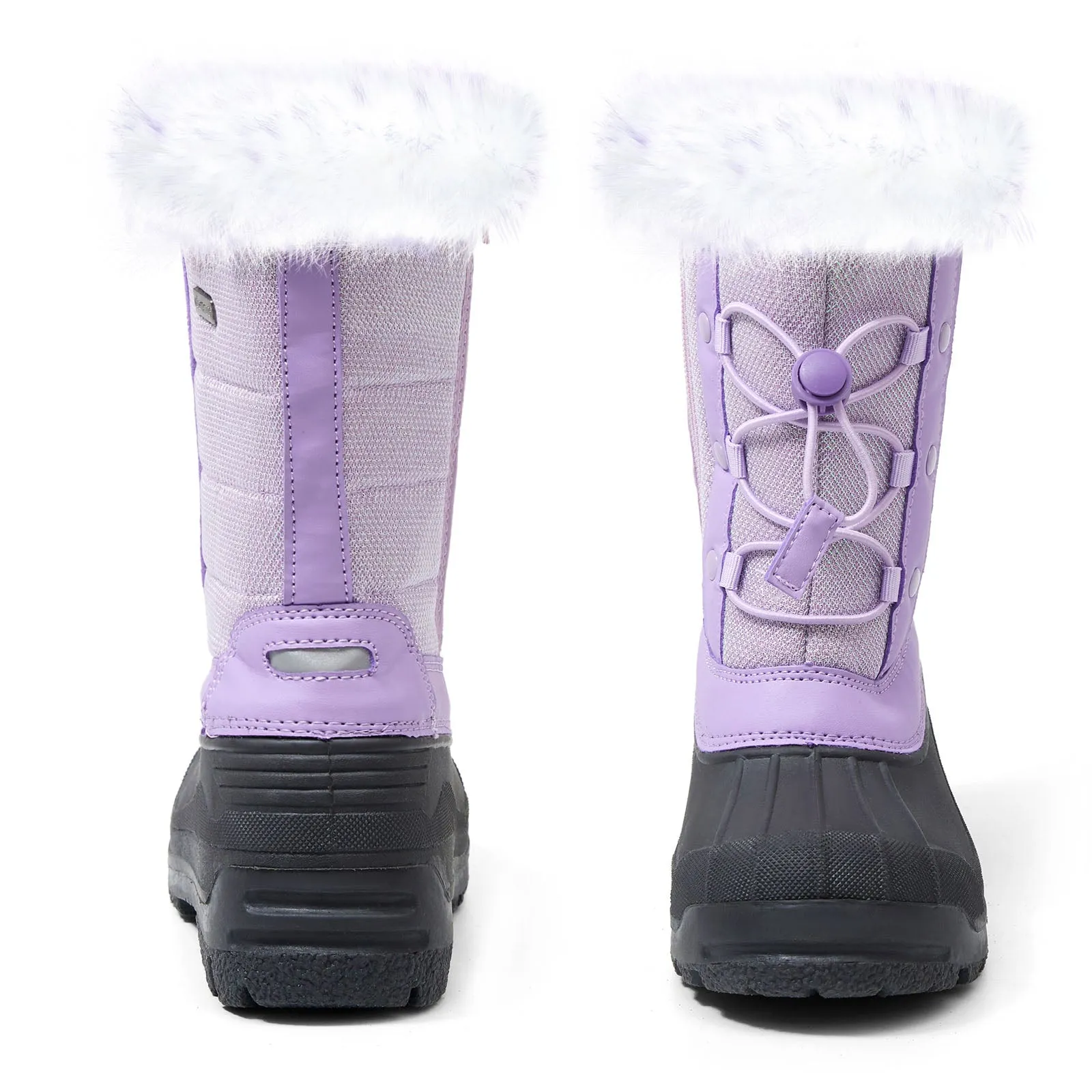 Purple/Pink Fur Lined Non-Slip Waterproof Snow Boots