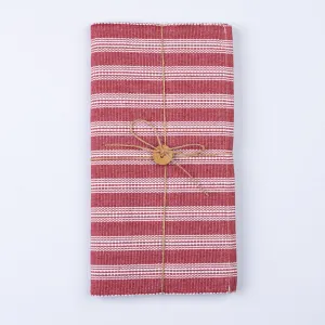 Red & White Stripe Woven Table Runner