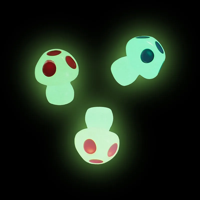 RESIN GLOW IN THE DARK MUSHROOMS 6PC