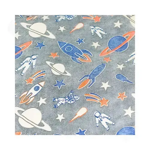 Rocket/Spaceship Glow in The Dark Blanket | Queen-Size, 80in x 60in