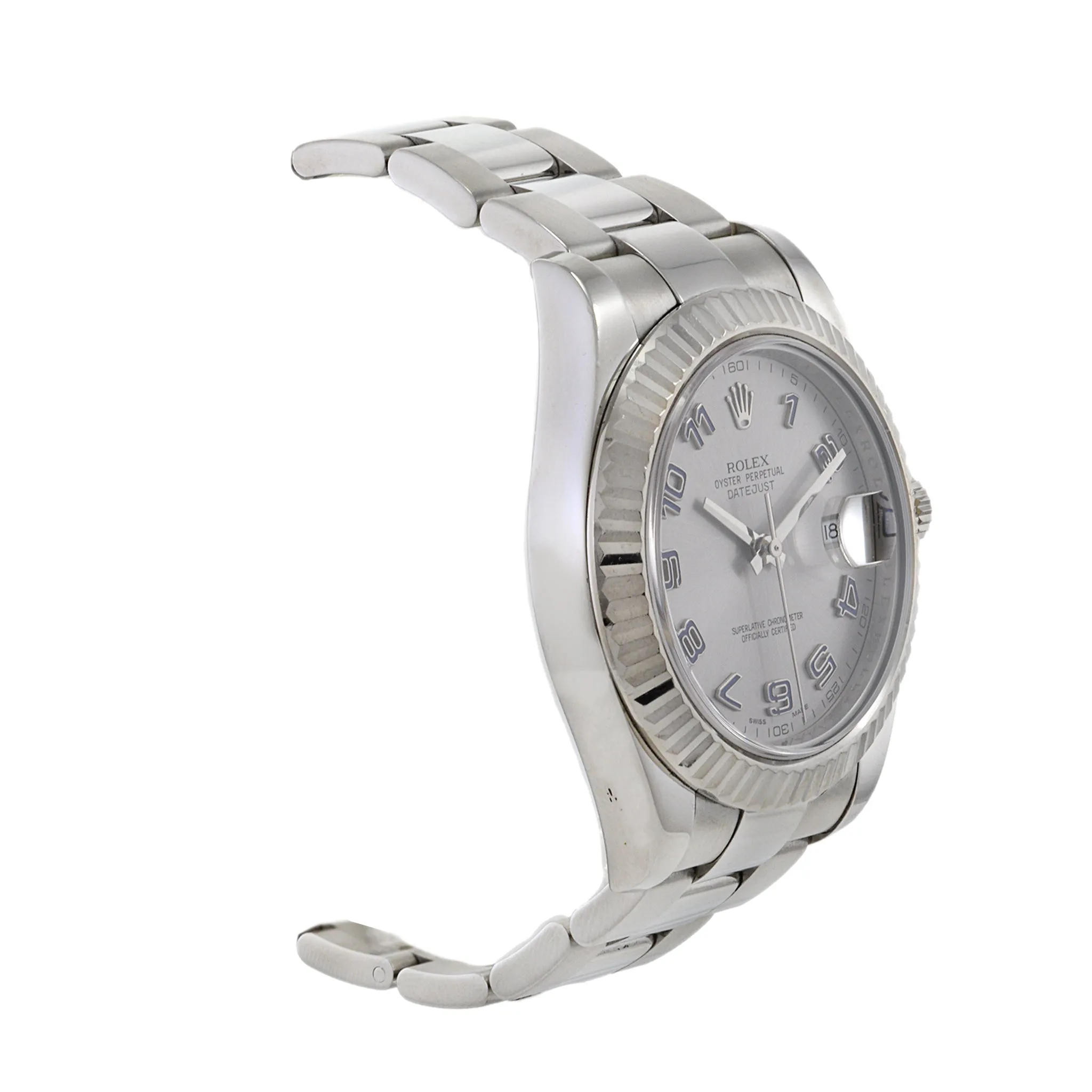 Rolex 41mm Datejust Reference 116334 Stainless Steel and White Gold