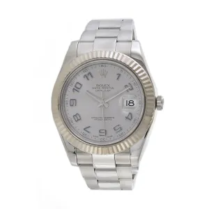 Rolex 41mm Datejust Reference 116334 Stainless Steel and White Gold