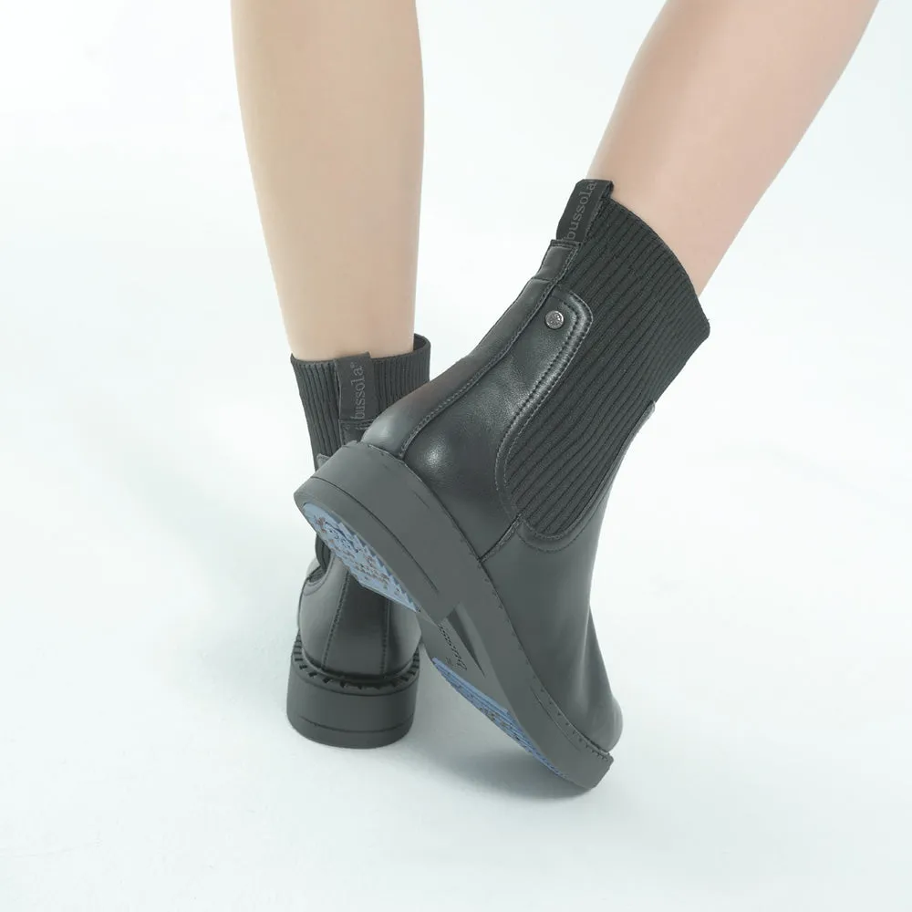 Roma Knitted-Sock Ice-Grip Boots (Nero)