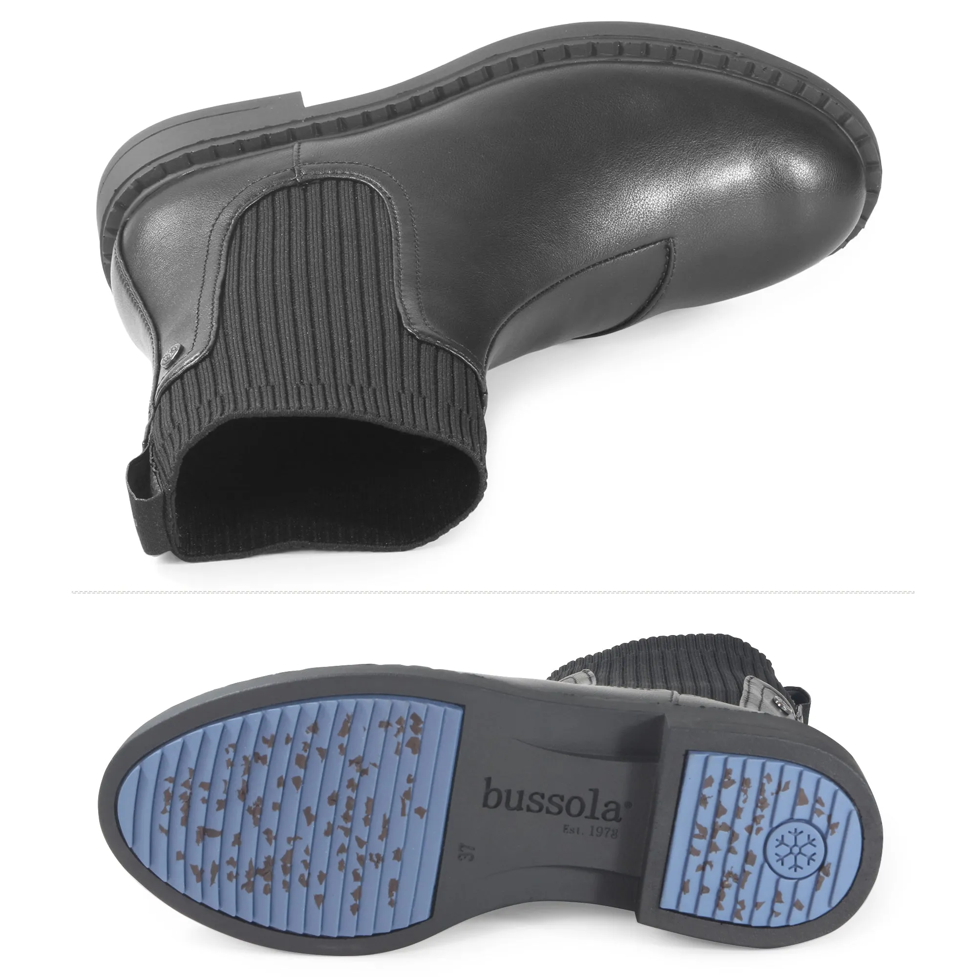 Roma Knitted-Sock Ice-Grip Boots (Nero)