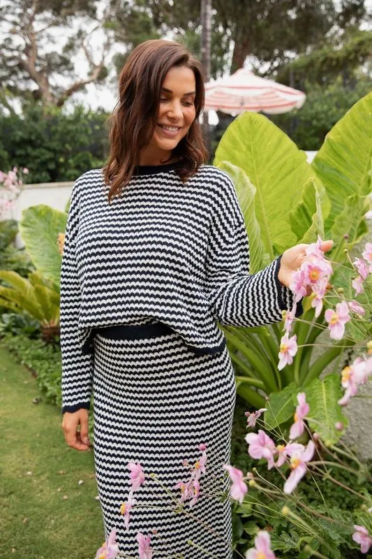 Rosie Stripe Knit - Navy/White