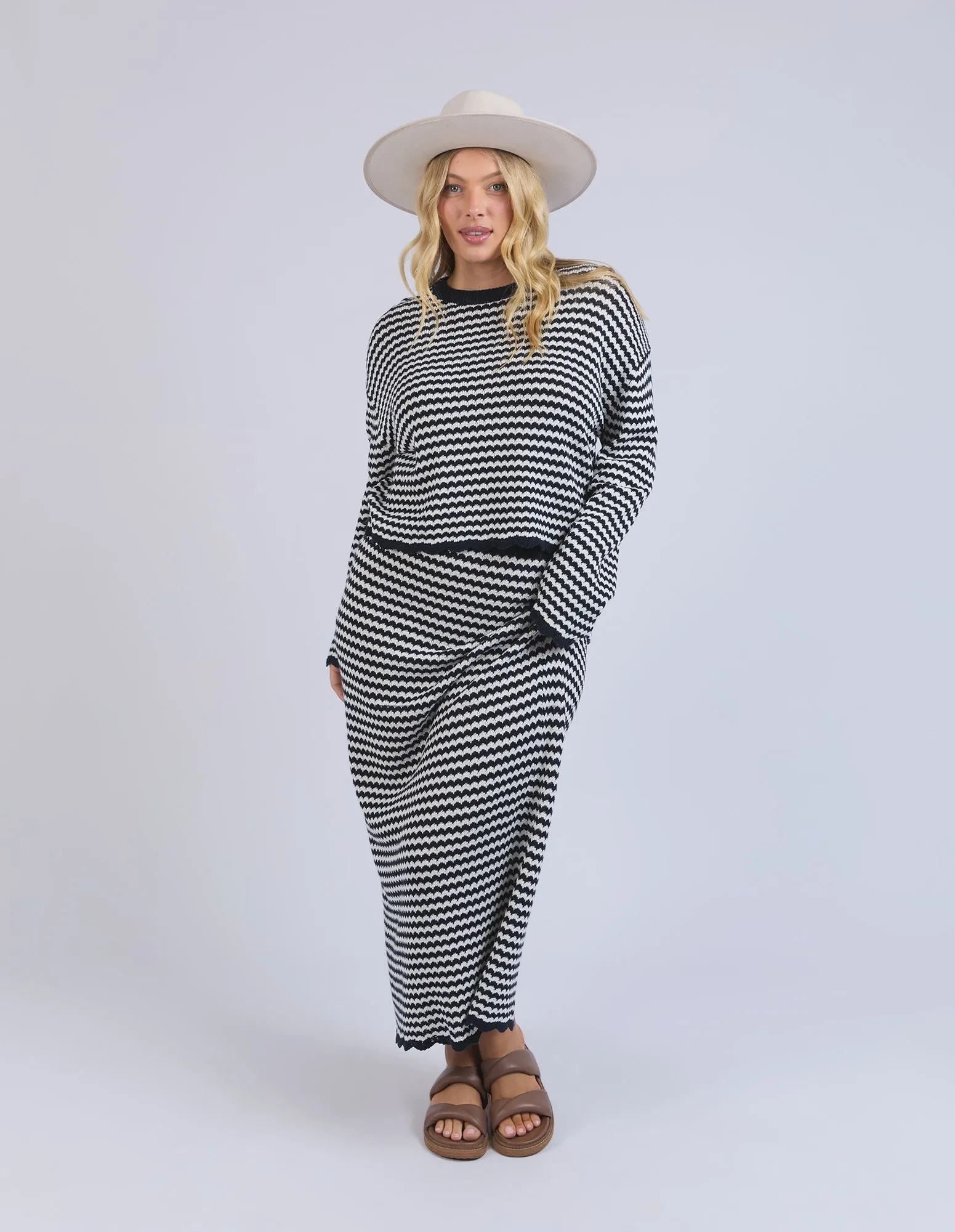 Rosie Stripe Knit - Navy/White