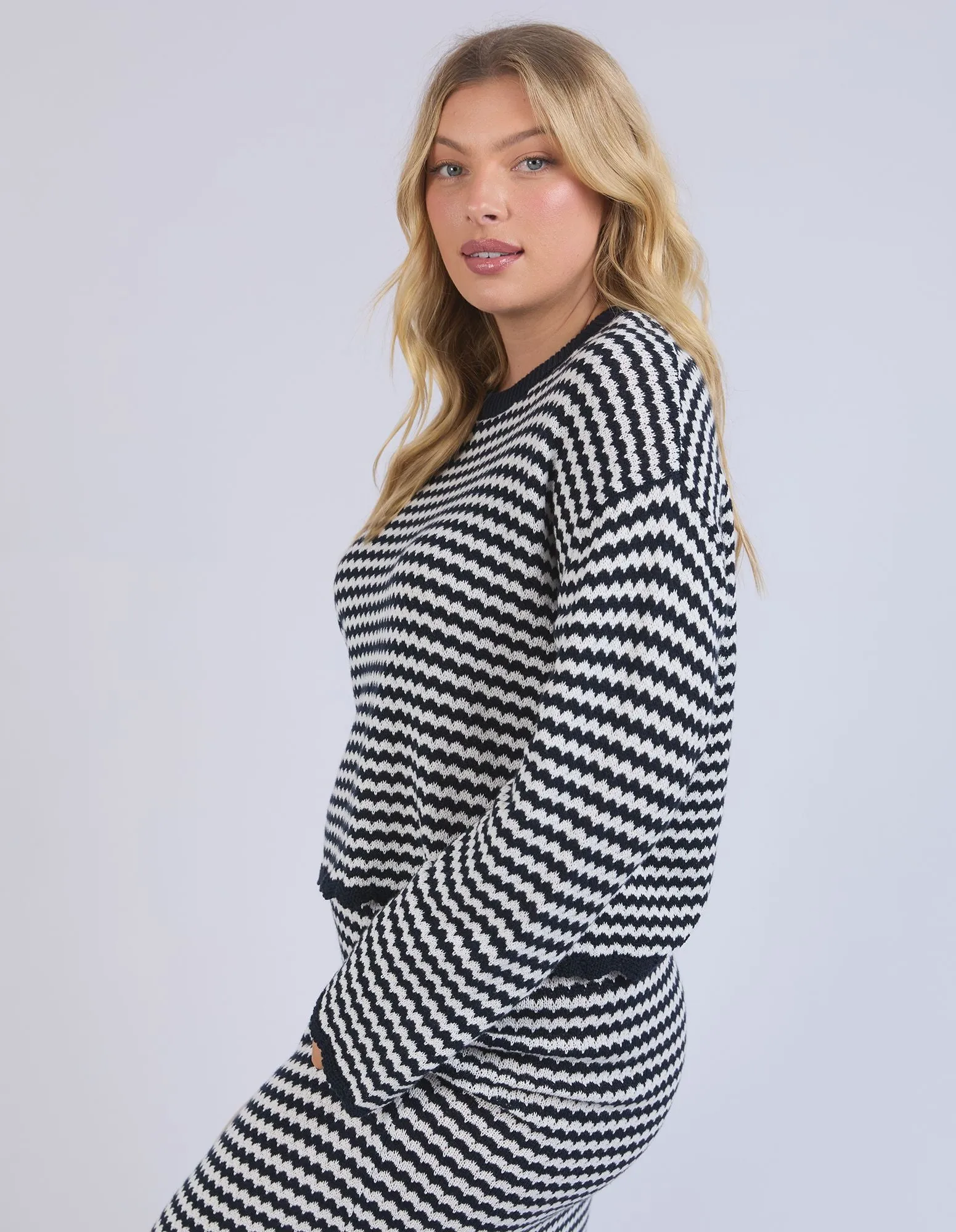 Rosie Stripe Knit - Navy/White