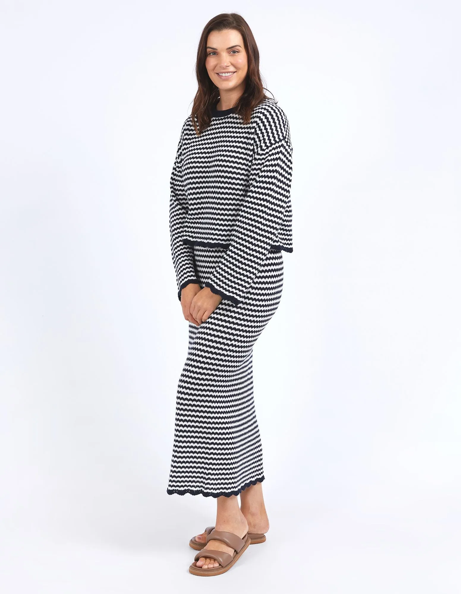 Rosie Stripe Knit - Navy/White