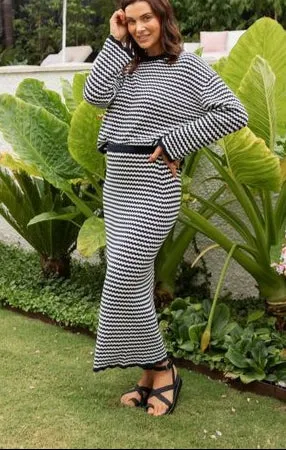 Rosie Stripe Knit - Navy/White