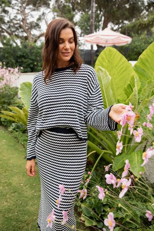 Rosie Stripe Knit - Navy/White