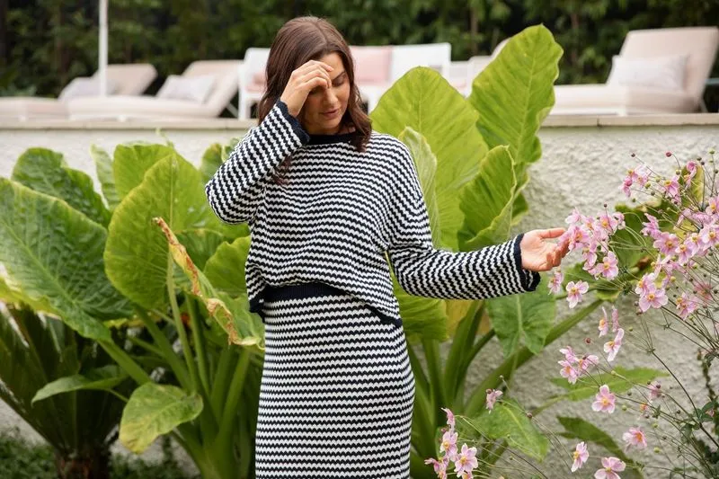 Rosie Stripe Knit - Navy/White
