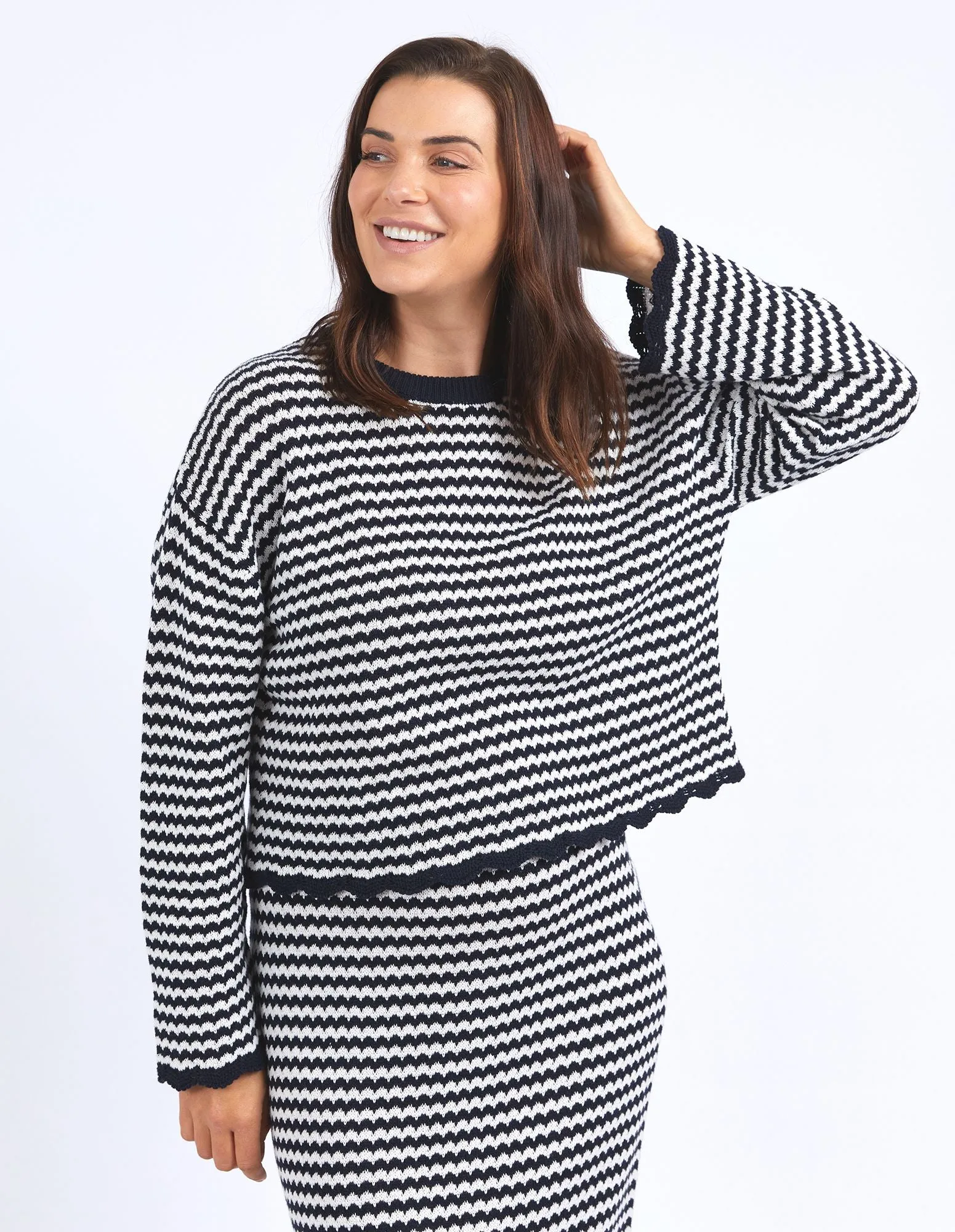 Rosie Stripe Knit - Navy/White