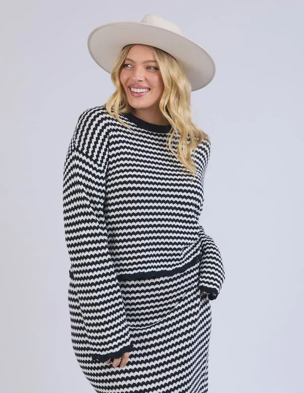 Rosie Stripe Knit - Navy/White