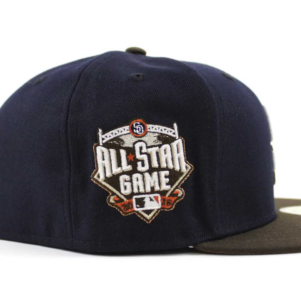 San Diego Padres 2016 All-Star Game New Era Fitted 59Fifty Hat (GITD Navy Brown Khaki Under Brim)