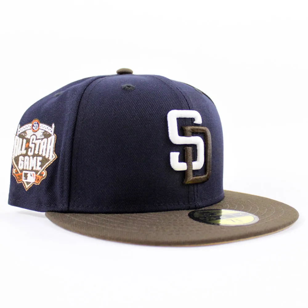 San Diego Padres 2016 All-Star Game New Era Fitted 59Fifty Hat (GITD Navy Brown Khaki Under Brim)