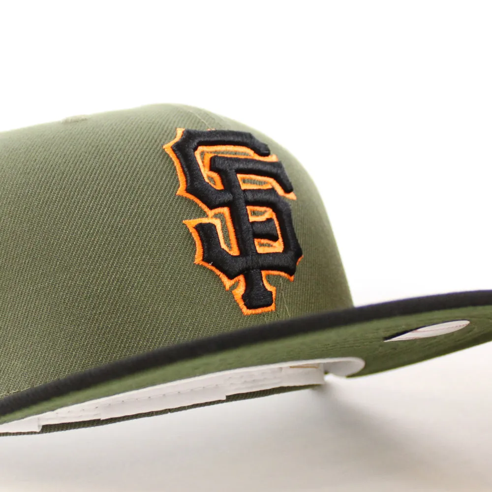 San Francisco Giants 1960-1999 TELL IT GOODBYE New Era 59Fifty Fitted Hat (Olive Black Rifle Green Under Brim)