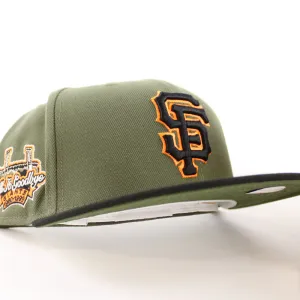 San Francisco Giants 1960-1999 TELL IT GOODBYE New Era 59Fifty Fitted Hat (Olive Black Rifle Green Under Brim)