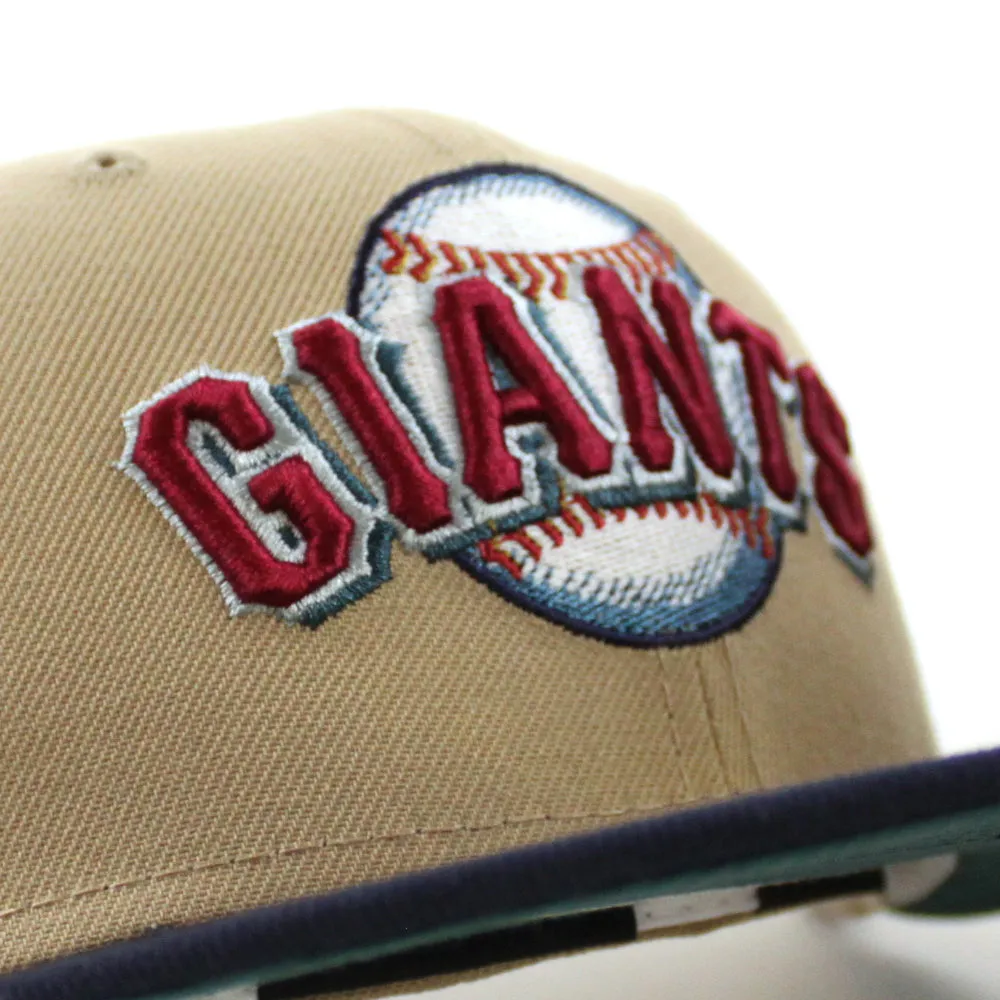 San Francisco Giants 2007 ALL STAR GAME New Era 59Fifty Fitted Hat (Glow in the Dark CAMEL NIGHT SHIFT NAVY PINE NEEDLE GREEN Under Brim)