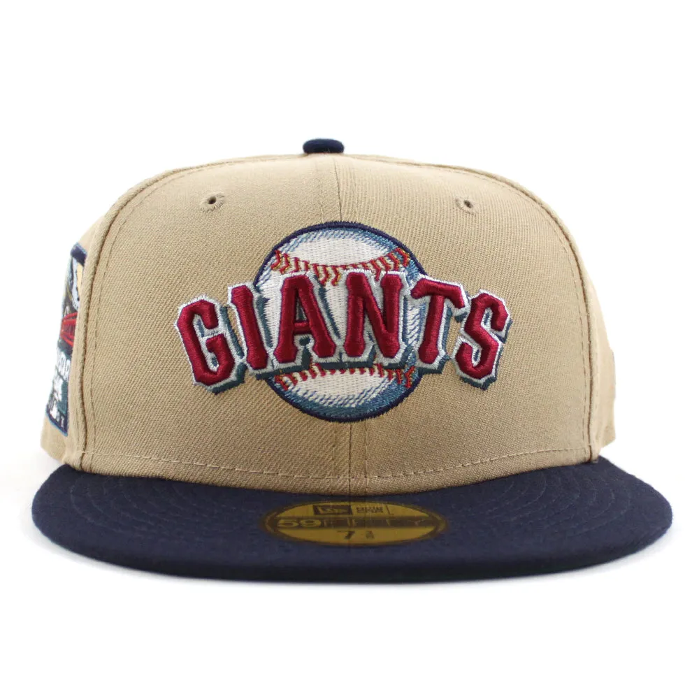 San Francisco Giants 2007 ALL STAR GAME New Era 59Fifty Fitted Hat (Glow in the Dark CAMEL NIGHT SHIFT NAVY PINE NEEDLE GREEN Under Brim)