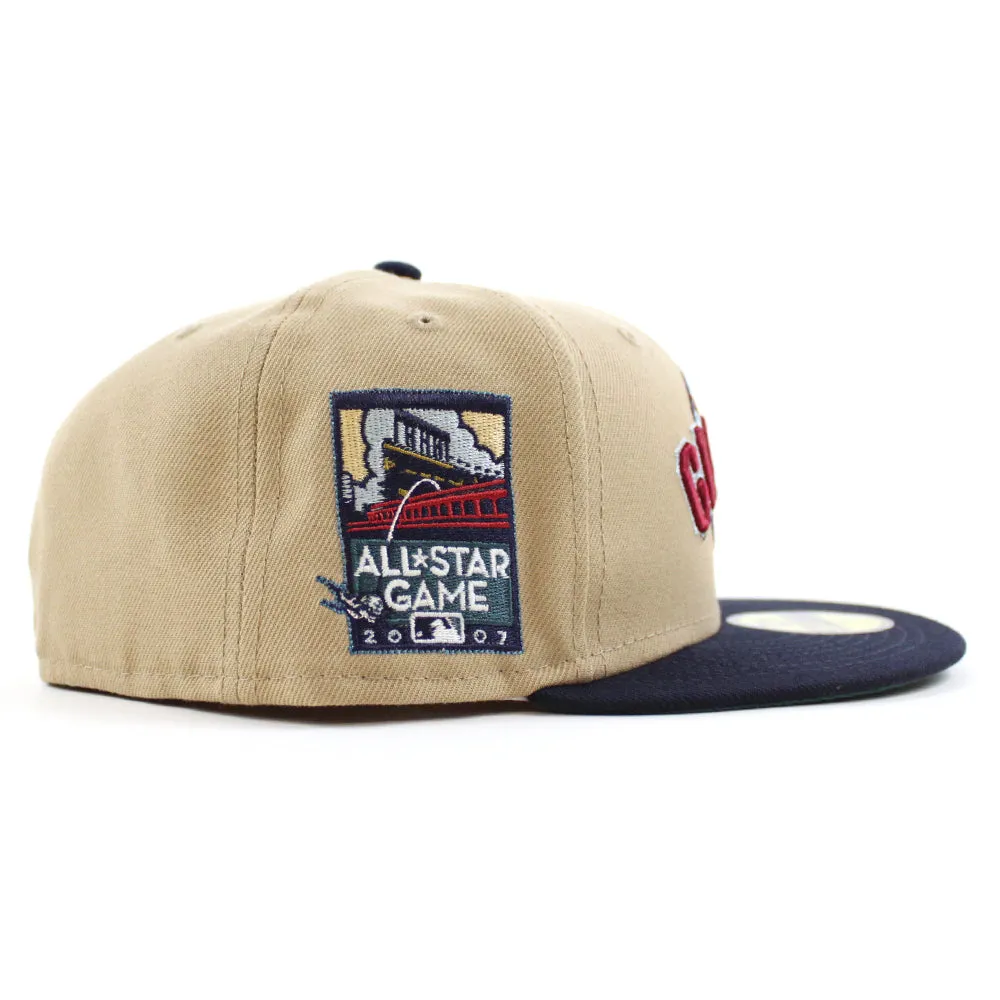 San Francisco Giants 2007 ALL STAR GAME New Era 59Fifty Fitted Hat (Glow in the Dark CAMEL NIGHT SHIFT NAVY PINE NEEDLE GREEN Under Brim)
