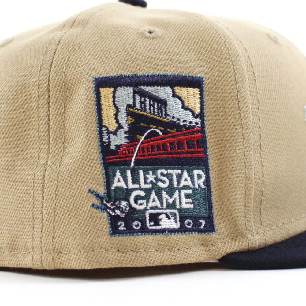 San Francisco Giants 2007 ALL STAR GAME New Era 59Fifty Fitted Hat (Glow in the Dark CAMEL NIGHT SHIFT NAVY PINE NEEDLE GREEN Under Brim)