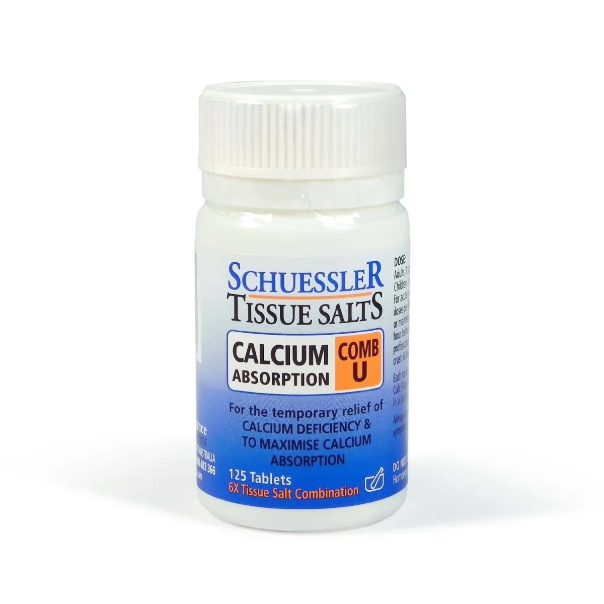 Schuessler Tissue Salts Calcium Absorption Comb U 125 Tablets