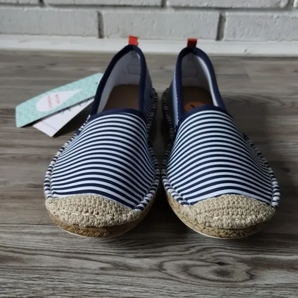 Seastar Beachcomber Navy Microstripe Espadrille Women's Size 7