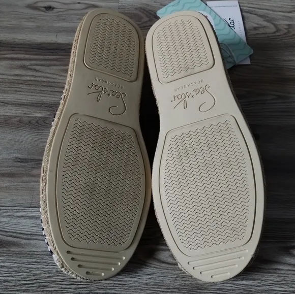 Seastar Beachcomber Navy Microstripe Espadrille Women's Size 7