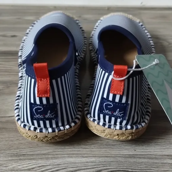 Seastar Beachcomber Navy Microstripe Espadrille Women's Size 7