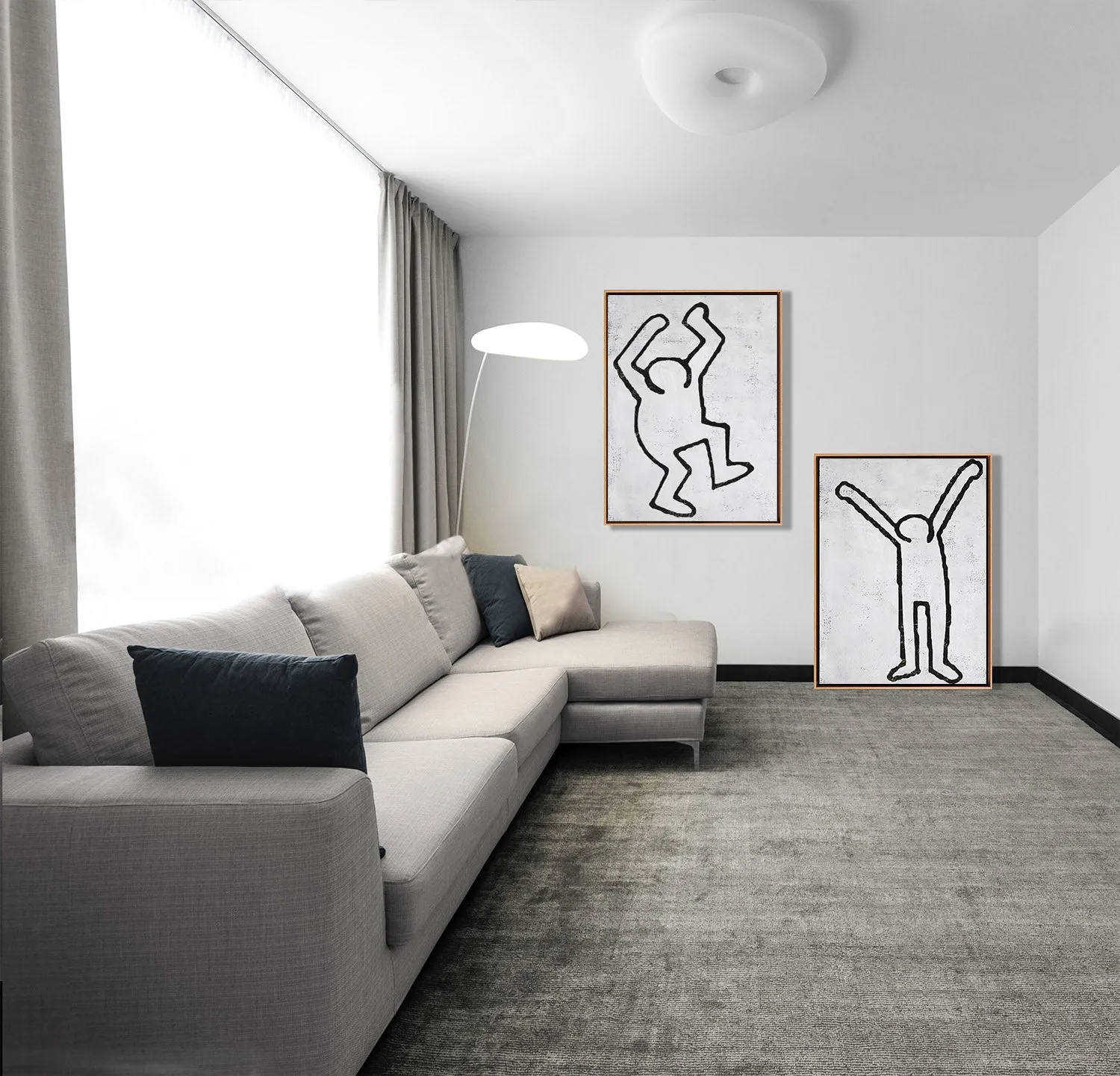 Set of 2 Minimal Painting Dancing Man P116