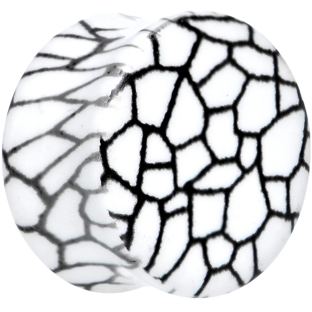 Snake Skin Glow in the Dark Saddle Plug 2 Gauge to 1 Inch