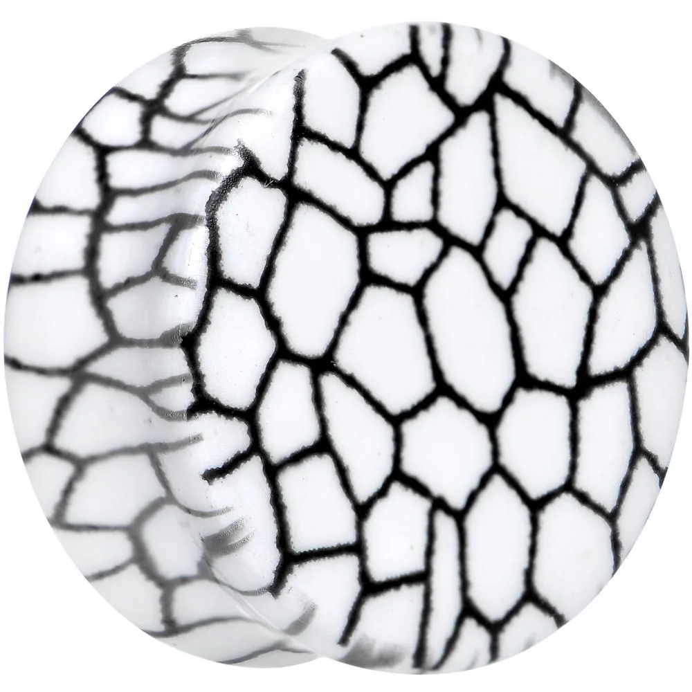 Snake Skin Glow in the Dark Saddle Plug 2 Gauge to 1 Inch