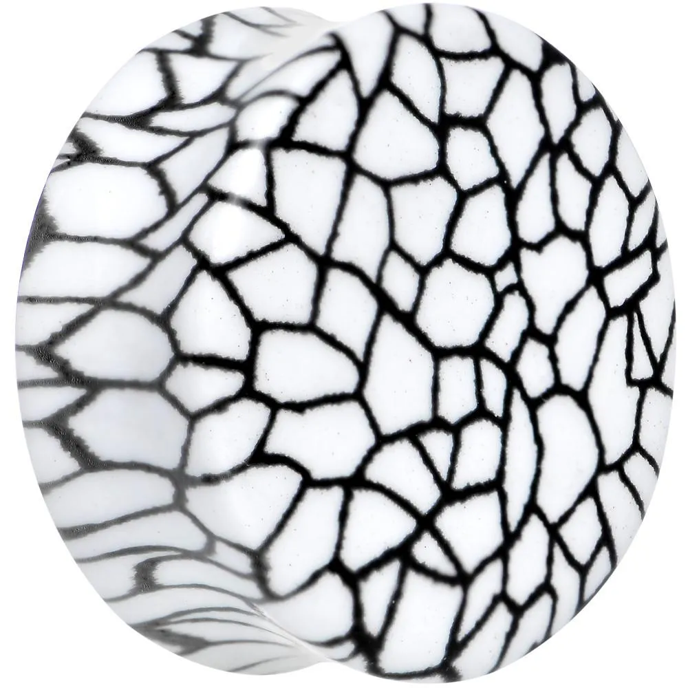 Snake Skin Glow in the Dark Saddle Plug 2 Gauge to 1 Inch