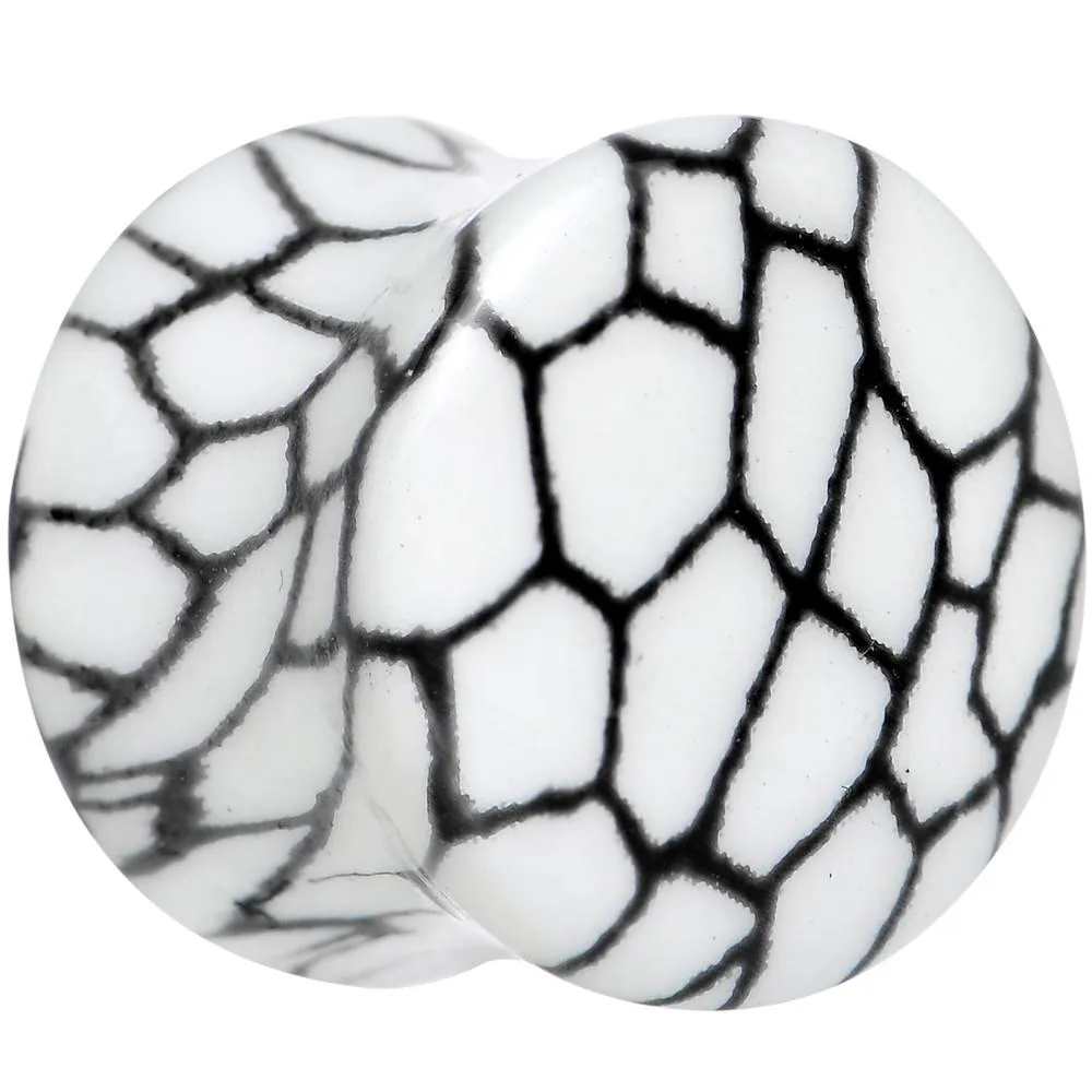 Snake Skin Glow in the Dark Saddle Plug 2 Gauge to 1 Inch
