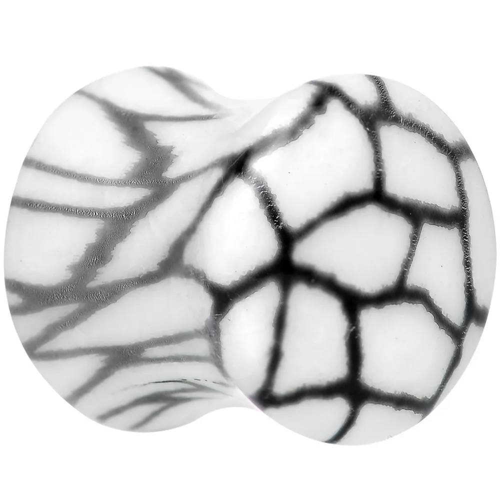 Snake Skin Glow in the Dark Saddle Plug 2 Gauge to 1 Inch
