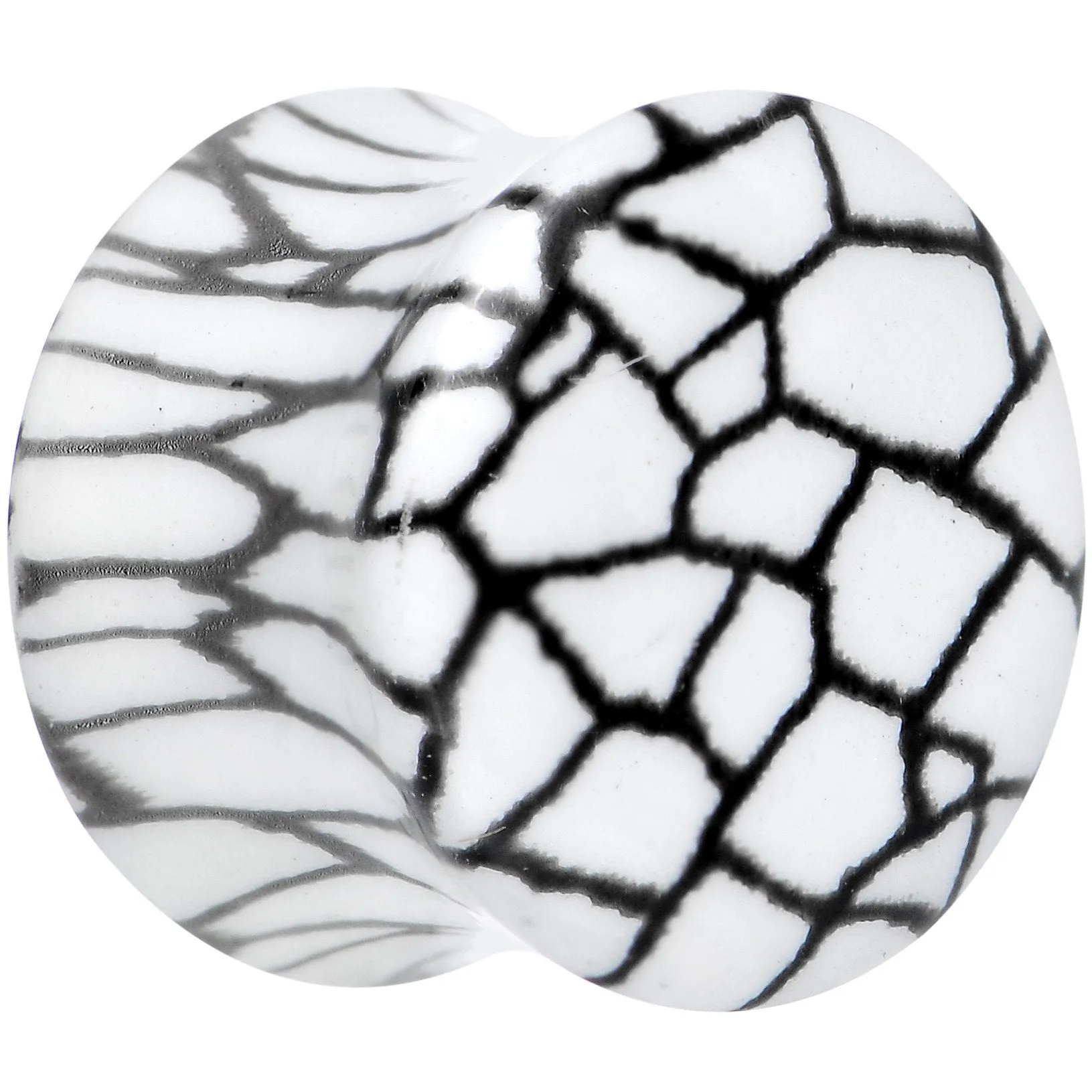 Snake Skin Glow in the Dark Saddle Plug 2 Gauge to 1 Inch