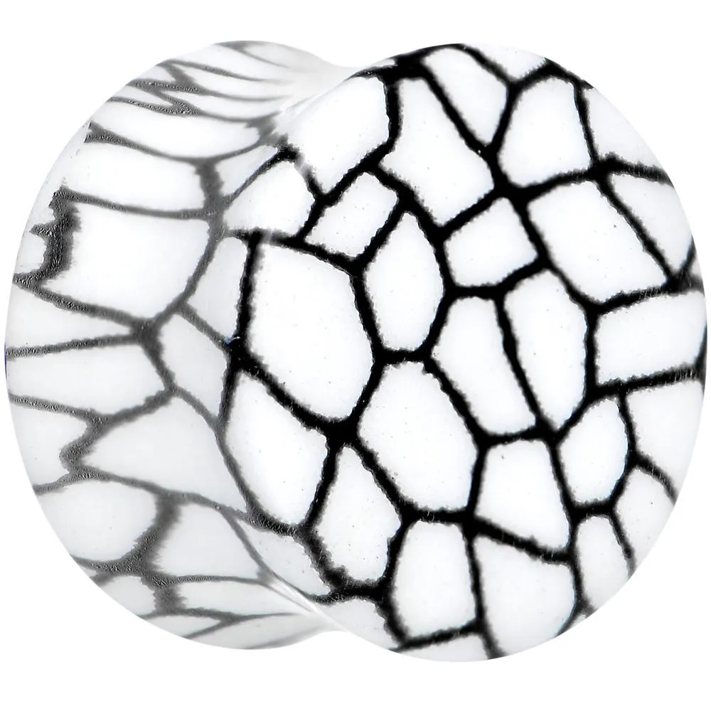 Snake Skin Glow in the Dark Saddle Plug 2 Gauge to 1 Inch